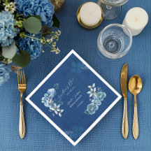 Delft Blått Vit Chinoiserie Blommig Bröllopsdusch