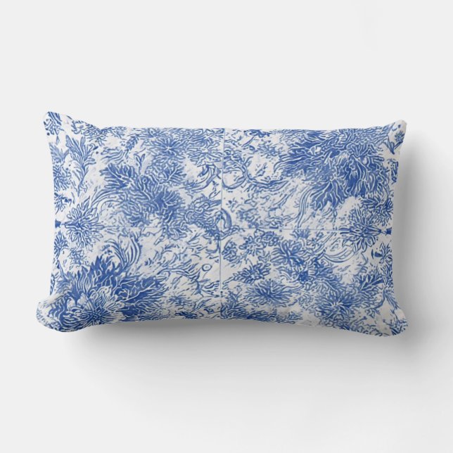 Delft Blommigt Tapestry - Dekorativ kudde (Framsida)