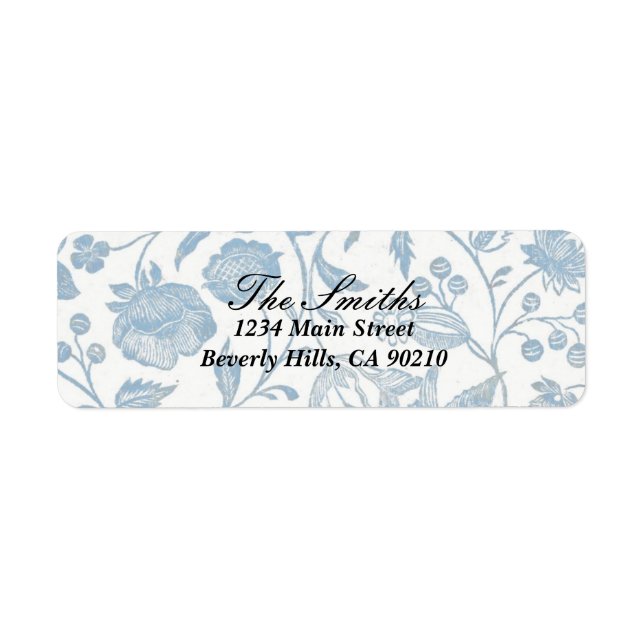 Delft Blue Address Label 2 Returadress Etikett (Framsidan)