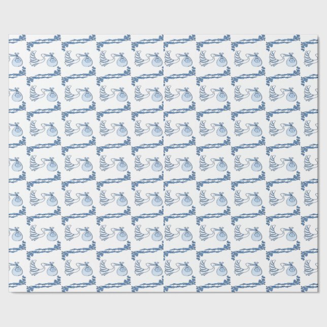 Delft Blue BabyTile-design Presentpapper (Seam)