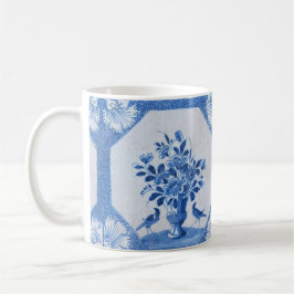 Delft Blue Birds blommigt Fransk Land Chic Kaffemugg
