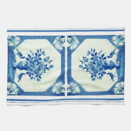 Delft Blue Birds blommigt Fransk Land Elegance Kökshandduk