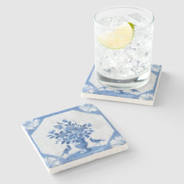 Delft Blue Birds blommigt Fransk Land Toile Stenunderlägg