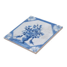 Delft Blue Birds blommigt Fransk Land Toile Stone