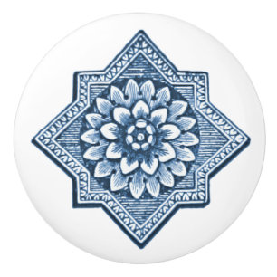 Delft Blue-China Se dekorativt golv för ornamental Knopp