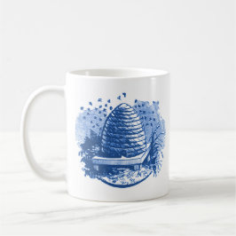 Delft Blue China Se Honeybee Hive Spara Bes Kaffemugg