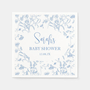 Delft Blue Chinoiserie Baby Shower Boy Pappersservett