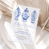 Delft Blue Chinoiserie Ginger Burk 50:e födelsedag