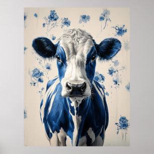 Delft Blue Cow - En tidslös konstnärlig tribut Poster