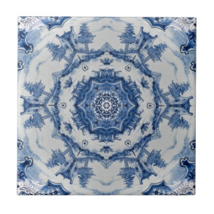 Delft Blue Design 02 1764 Bakgrundsruta ~ Kakelplatta