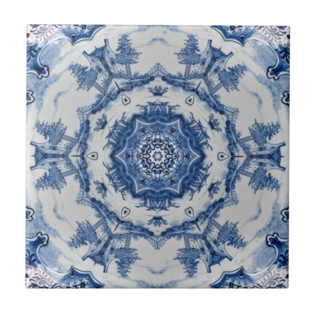 Delft Blue Design 02 1764 Bakgrundsruta ~ Kakelplatta (Framsidan)