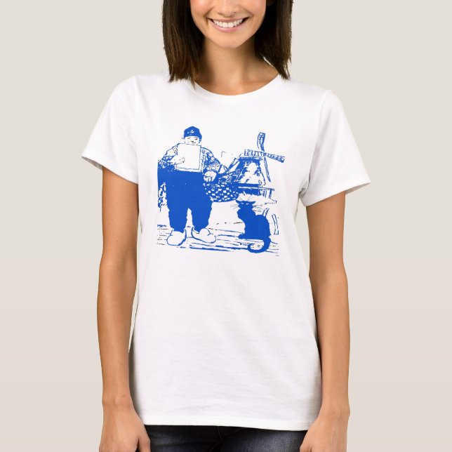 Delft Blue, Dutch Boy and Cat T Shirt (Framsida)