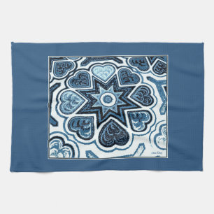 Delft Blue Hearts Kitchen Towel Kökshandduk