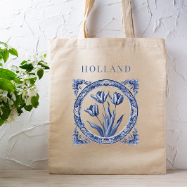 Delft Blue Holland Tulip Tygkasse