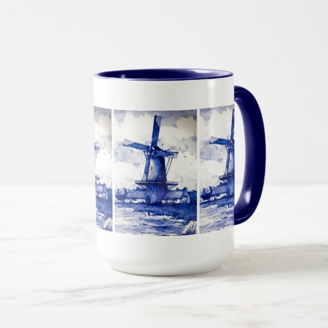Delft Blue-Kvarn Mugg (Framsida höger)