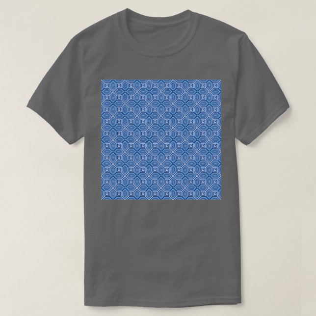 Delft Blue Op Art Mönster T Shirt (Design framsida)