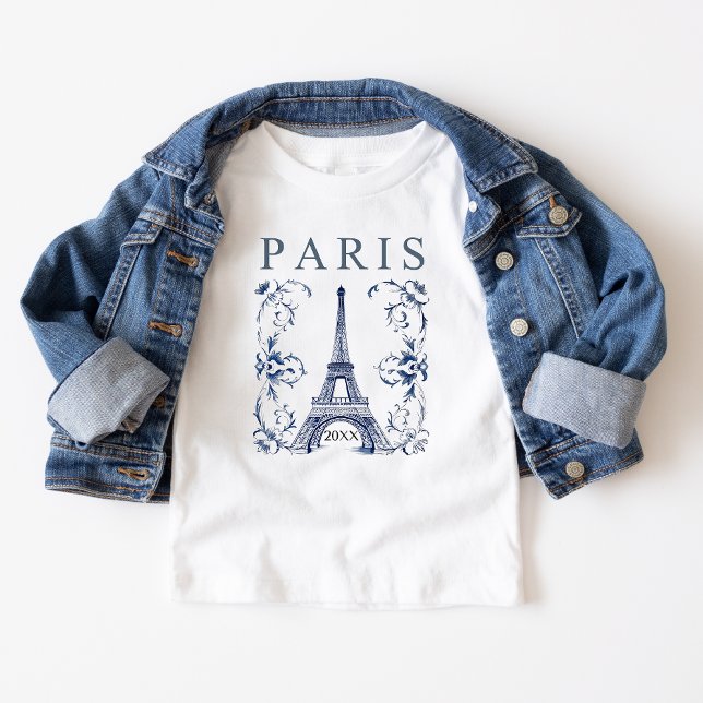 Delft Blue Paris Eiffel Torn T Shirt (Skapare uppladdad)