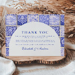 Delft Blue Patchwork Porcelain Wedding Tack Kort<br><div class="desc">A timeless blue and white design inspired by classic Delft porcelain and French toile patterns. The patchwork tile border combines delicate florals, stripes, and ornamental motifs that evoke vintage European ceramics. A soft arched panel in the center keeps the layout refined and elegant while allowing the details of the porcelain-inspired...</div>