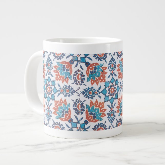 Delft Blue Red Cornblommart Jumbo Mugg (Framsida vänster)