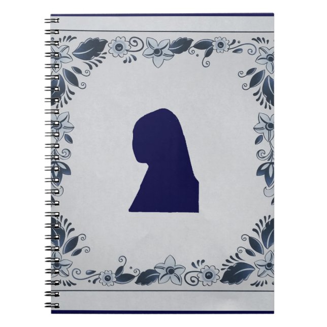 Delft Blue tile Girl med Pearl Earring Anteckningsbok (Framsidan)