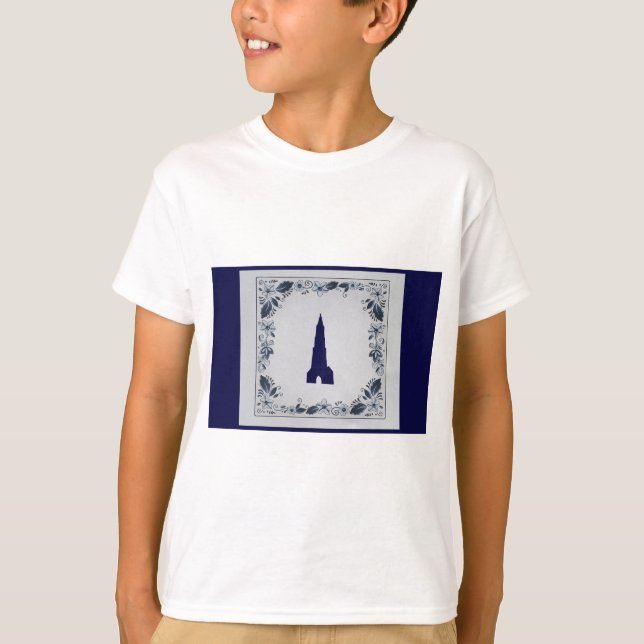 Delft Blue tile New Church i Delft Tee (Framsida)