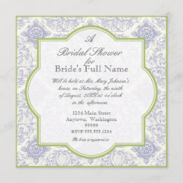 Delft Blue Toile Quatrefoil - Möhippa Inbjudan