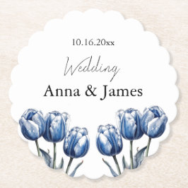 Delft Blue Tulip, anpassningsbar Underlägg Papper