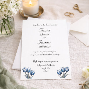 Delft Blue Tulip, inbjudan till fotobröllop med an