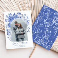 Delft Blue White Blommigt Chinoiserie Spara datum