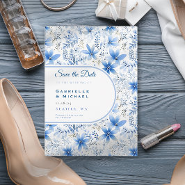 Delft Blue White Chinoiserie Blommönster Spara Spara Datumet