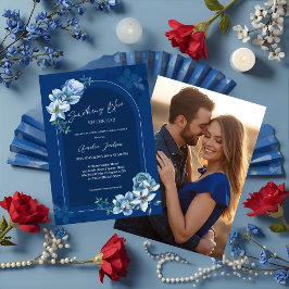 Delft Blue White Chinoiserie Floral Bridal Shower  Inbjudningar