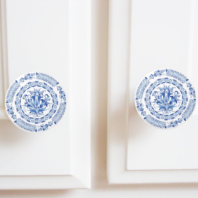 Delft Blue White Dutch Inspired Knopp (Skapare uppladdad)