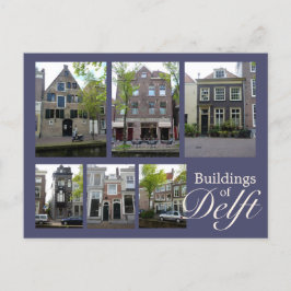 Delft Byggnad Collage Vykort