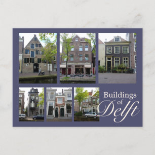 Delft Byggnad Collage Vykort