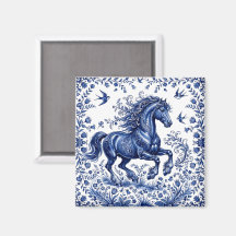 Delft Delftware stil Friesisk häst på äng