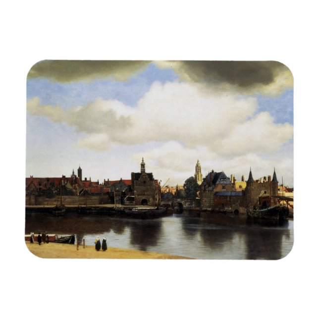 Delft från Johannes Vermeer Magnet (Horisontell)