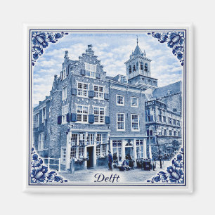 Delft hus Delft Blue stil magnet