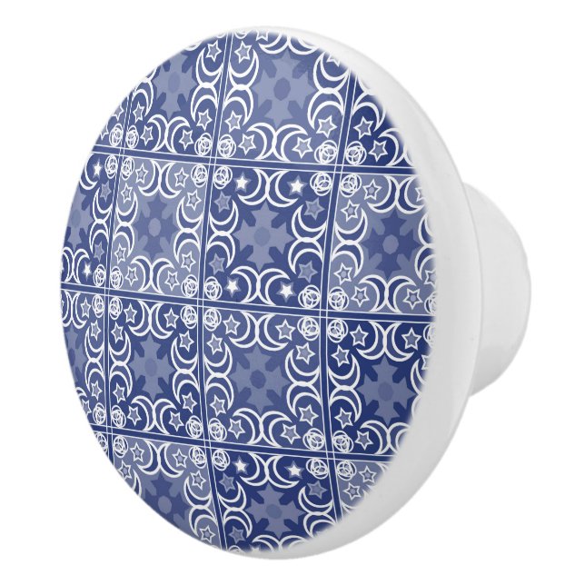 Delft kakel etnisk nationell holländsk mönster  knopp (Höger)