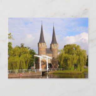 Delft, kanaler och gateway vykort
