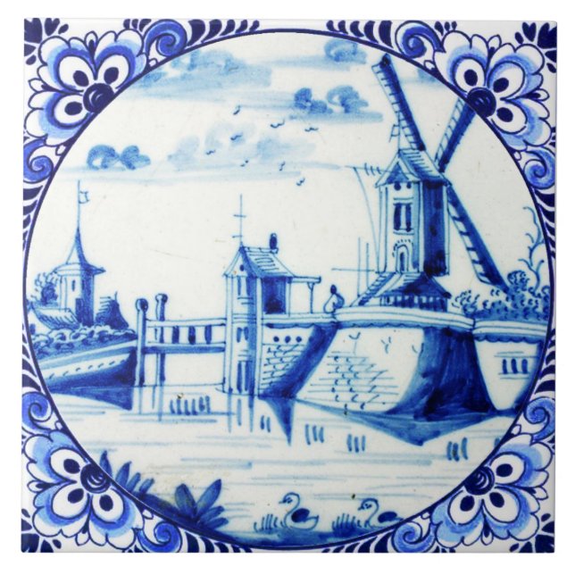 Delft-keramikplattor Kakelplatta (Framsidan)