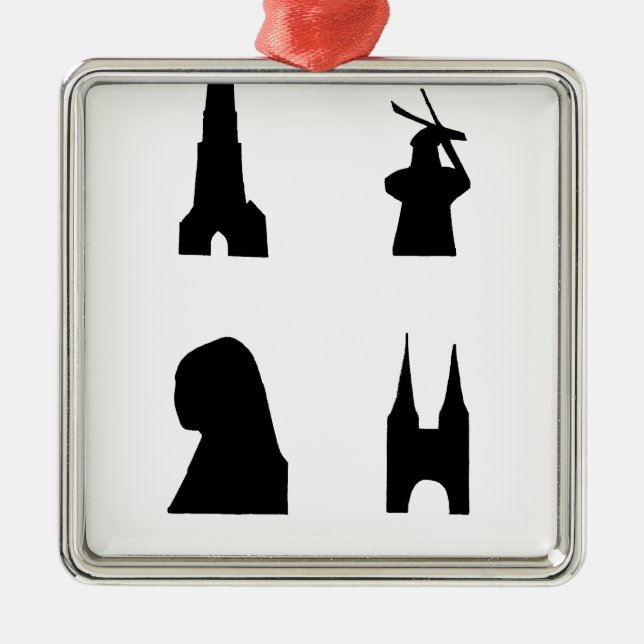Delft mörk silhuette julgransprydnad metall (Framsidan)