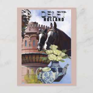 Delft Netherlands Holland Pottery Travel Vykort