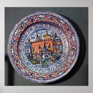 Delft plate med synpunkter från Torn i London Poster