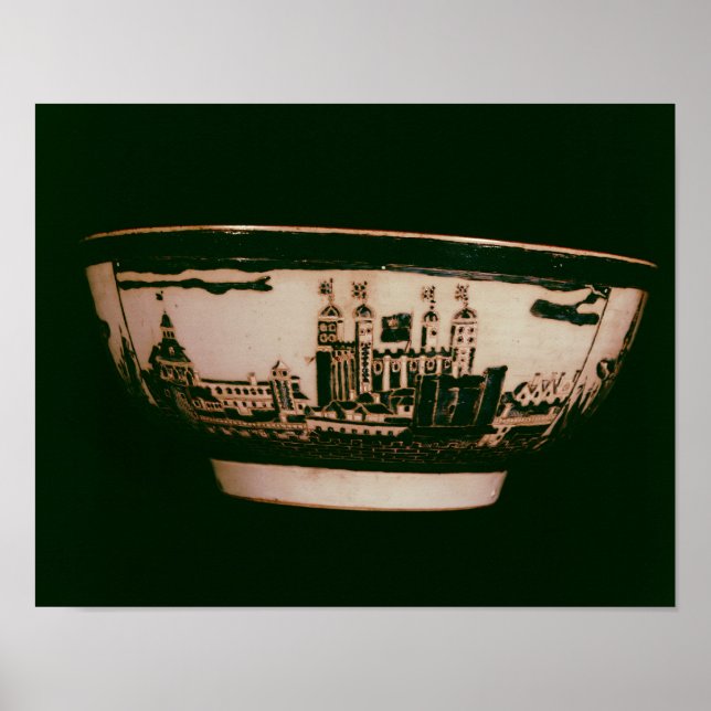 Delft plate med synpunkter från Torn i London Poster (Framsidan)
