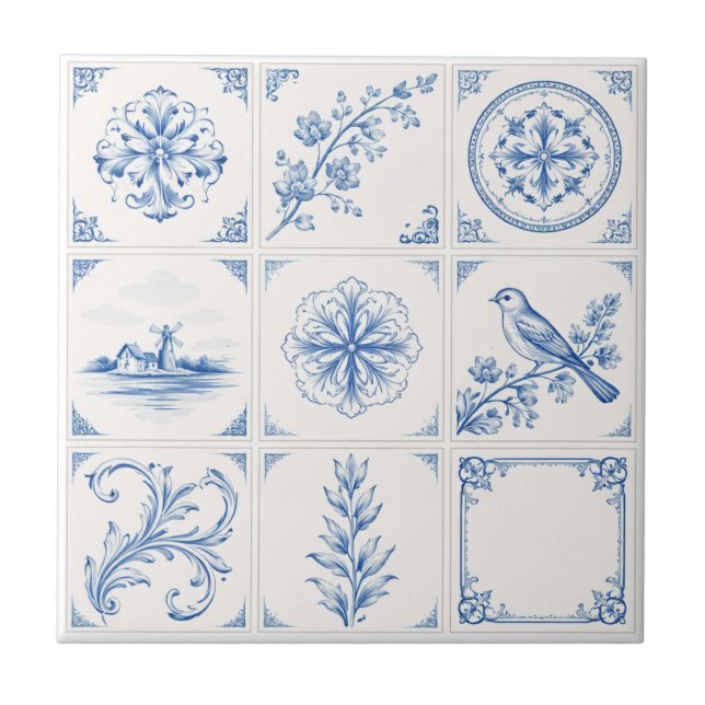 Delft Renaissance Blue & White – Classic & Modern Kakelplatta (Framsidan)