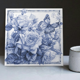 Delft Ro Wall Decor Art nouveau Watercolor Kakelplatta