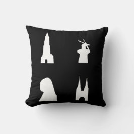 Delft silhouette på svart kudde