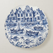 Delft Stad & Fiskhamn Koboltblå Vit