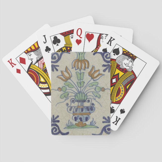 Delft Tile Antique Ceramic Flower Pot Casinokort (Baksidan)