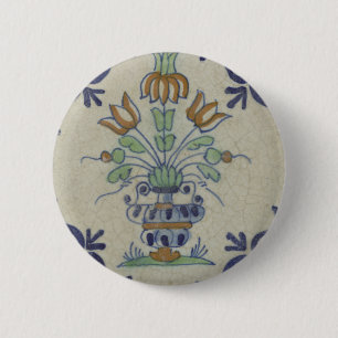 Delft Tile Antique Ceramic Flower Pot Knapp